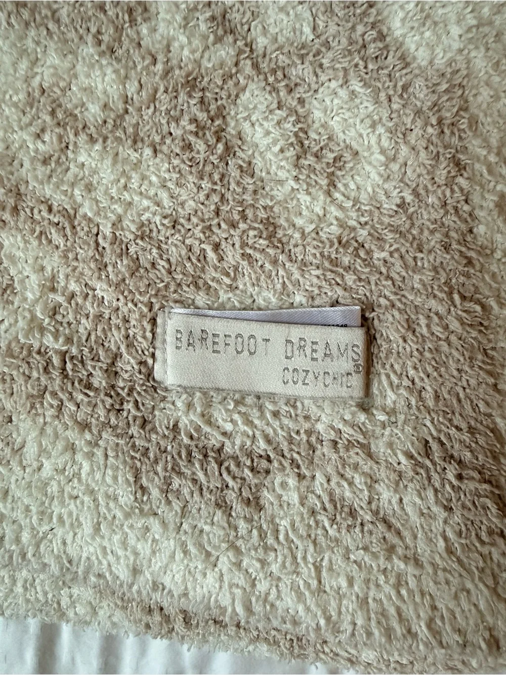 Barefoot Dreams Neutral Leopard Cozy Bath Blanket in Cream and Beige